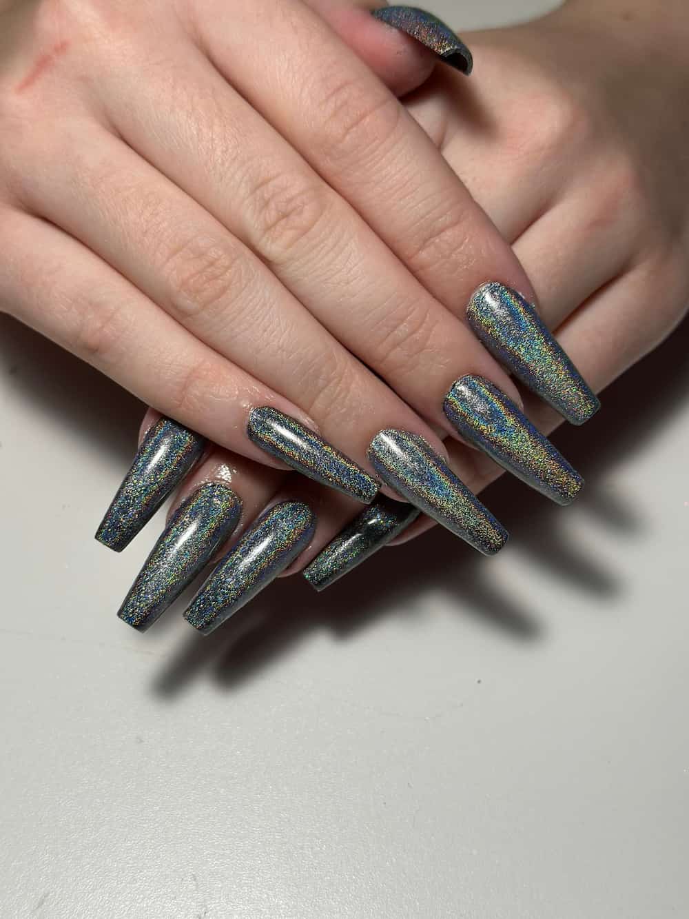 glittery cat eye nail set