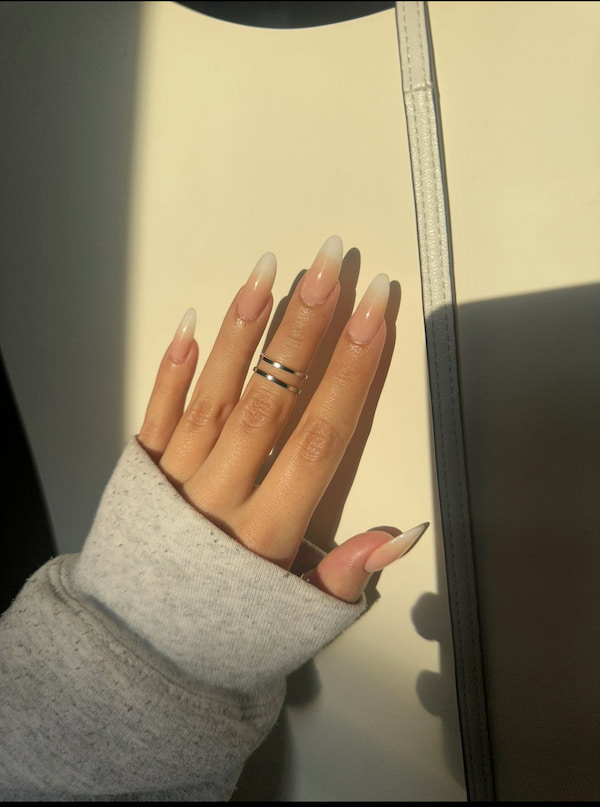 white french tip nail set